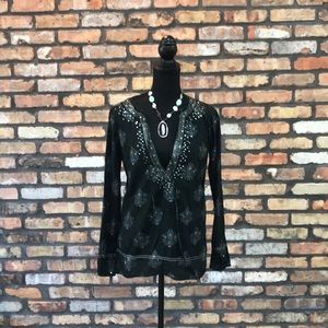 Old Navy Black Silver Tunic - Size Small